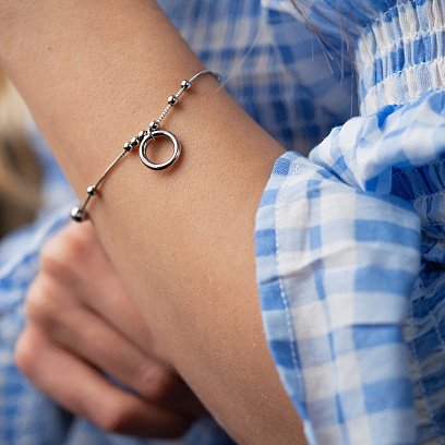 Серебряный браслет "Круговорот" с шариками 141621 №2