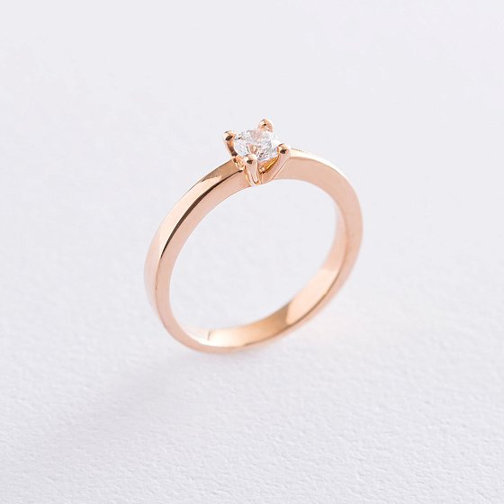 Помолвочное кольцо в красном золоте (куб. цирконий Swarovski) к06225