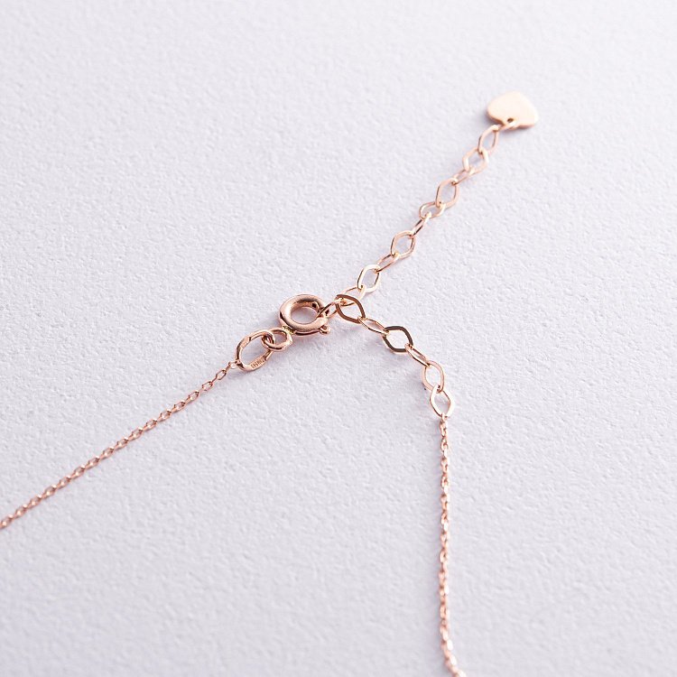 Золоте кольє "Сердечки" з чорними фіанітами кол02272 від ювелірного магазину Онікс - 4