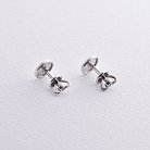 Срібні сережки-пусети без каменів 122437 от ювелирного магазина Оникс - 2