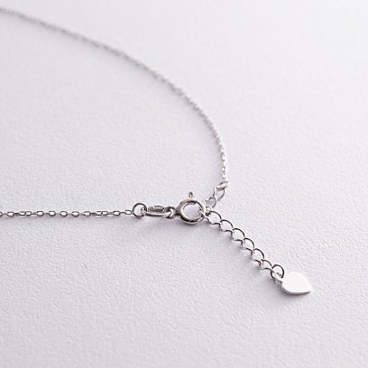 Срібне кольє "Конюшина" з малахітом 181267 №5