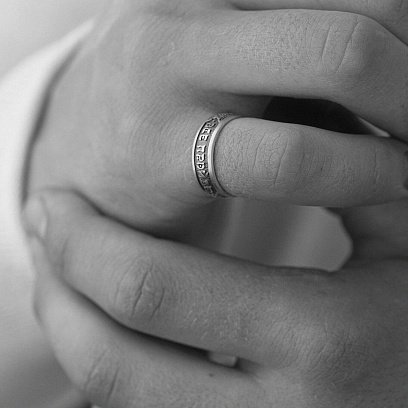 Серебряное кольцо Соломона "Все пройдет. И это пройдет" (на укр. языке) 7082 №16