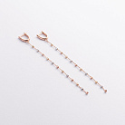 Серьги "Шарики на цепочке" (красное, желтое, белое золото) с09373 от ювелирного магазина Оникс - 1