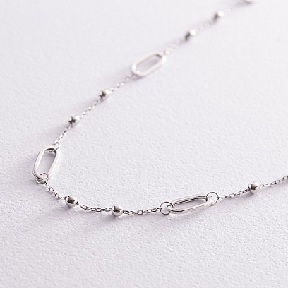 Кольє - ланцюжок "Кульки" у білому золоті кол02255 №4