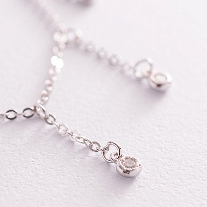 Серебряное колье "Капли" с фианитами 18666 №4