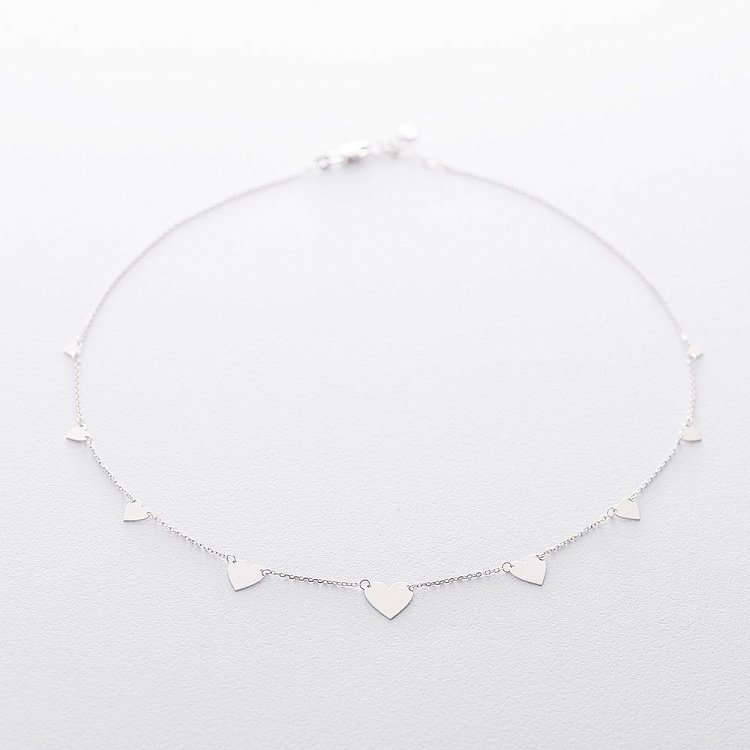 Золотое колье с сердечками кол01451 от ювелирного магазина Оникс