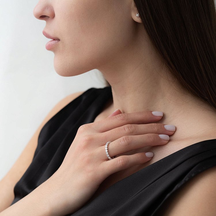 Золота каблучка з діамантами кб0334mr від ювелірного магазину Онікс - 5