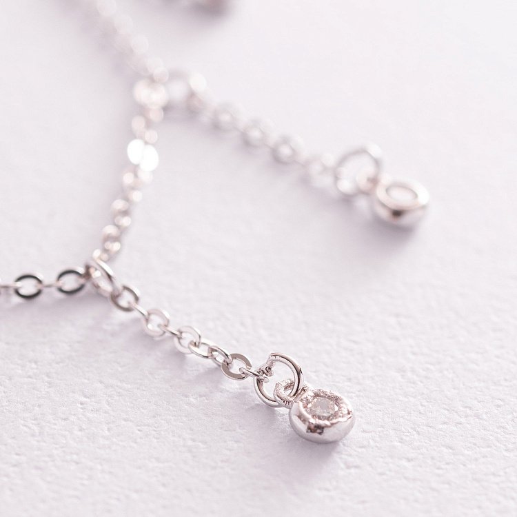 Серебряное колье "Капли" с фианитами 18666 от ювелирного магазина Оникс - 3