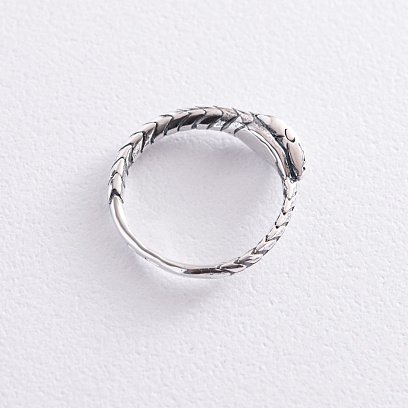 Серебряное кольцо "Змей Уроборос" 112553 №6