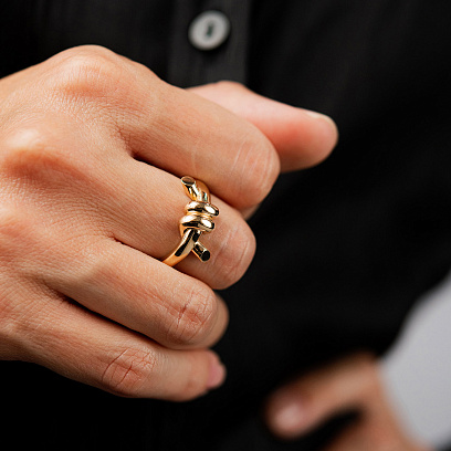 Кольцо "Brigitte" в желтом золоте к08383 №4