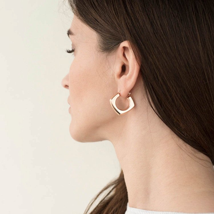 Золотые серьги на английской застежке с05459 от ювелирного магазина Оникс - 3