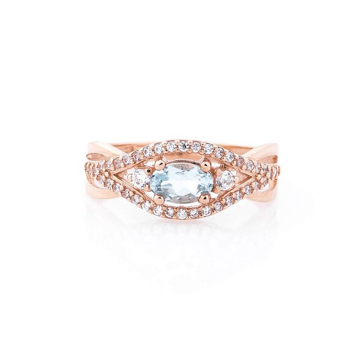 Золотое кольцо с топазом и фианитами 14036170 от ювелирного магазина Оникс - 2