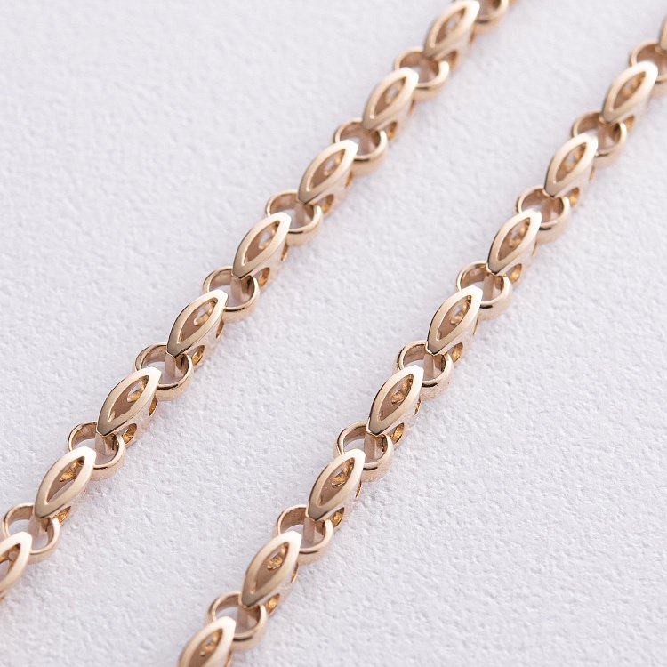 Фантазийная цепочка в желтом золоте ц00439 от ювелирного магазина Оникс - 4