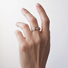 Каблучка "Rosie" з фіанітами (червоне золото) к08186 от ювелирного магазина Оникс - 3