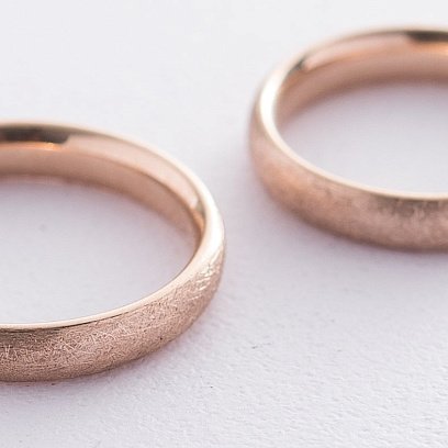 Золота обручка 4 мм (фантазійний мат) обр00407 №3