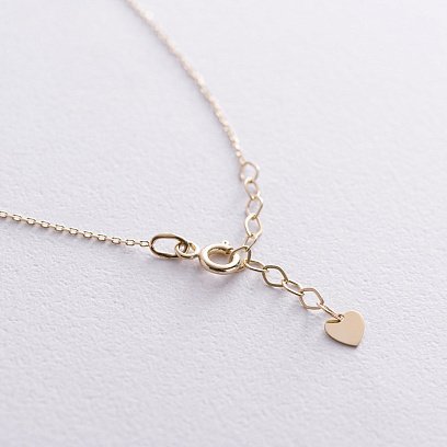 Браслет на ногу "Сердечко" в желтом золоте б05327 №3