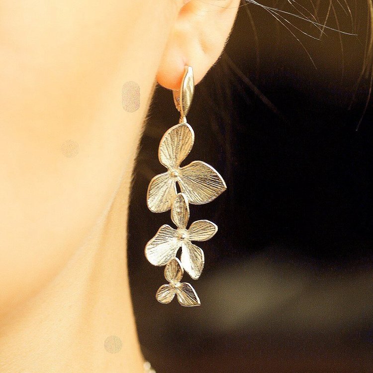 Серьги "Клевер" 12056 от ювелирного магазина Оникс - 5