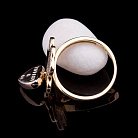Эксклюзивное кольцо "Клевер" с фианитами к04271 от ювелирного магазина Оникс - 1