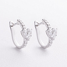 Сережки "Сердечки" у білому золоті (діаманти) сб0697va от ювелирного магазина Оникс