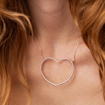 Срібне кольє "Серце" 181235 №2
