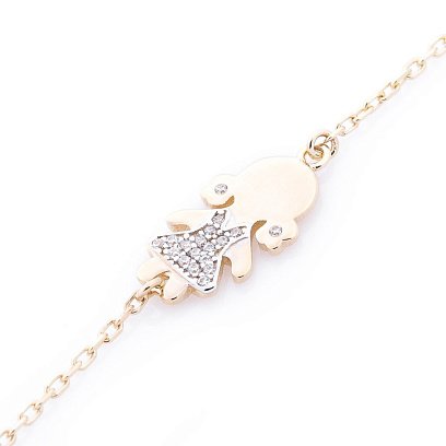 Золотое колье "Девочка" (фианит) кол01010 №3