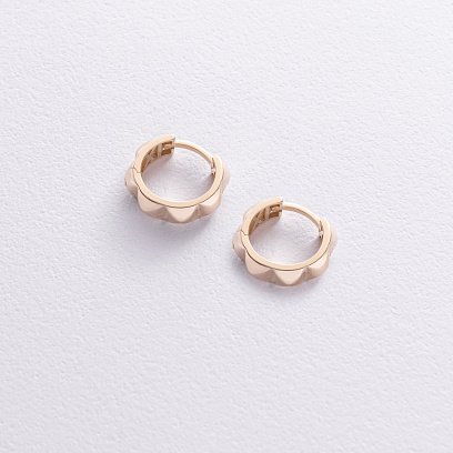 Сережки - кільця "Lulu" у жовтому золоті с08856 №3