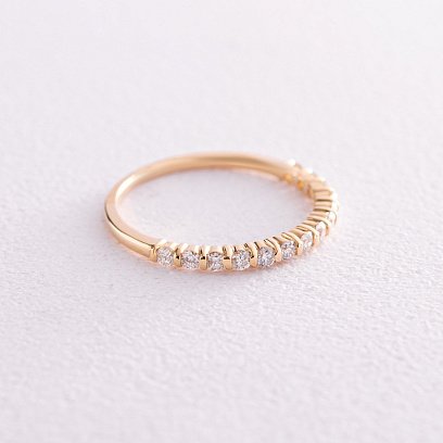 Золотое кольцо с дорожкой камней (бриллианты) кб0463ca №3