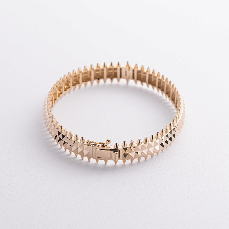 Жесткий браслет "Pauline" в желтом золоте б05649 от ювелирного магазина Оникс - 4