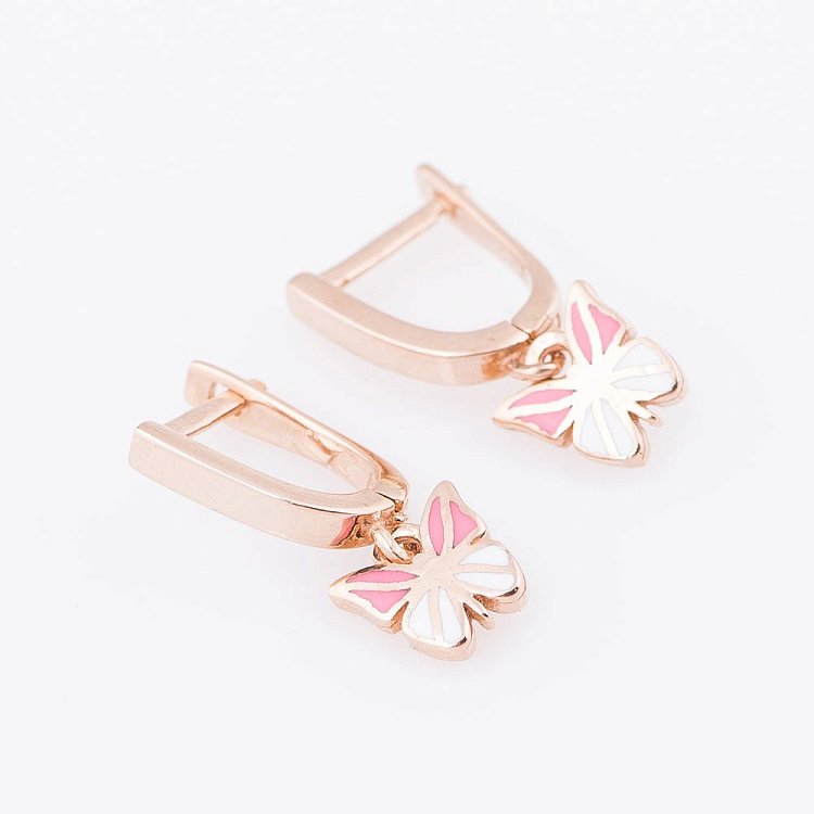 Детские золотые серьги "Бабочки" с04800рс от ювелирного магазина Оникс - 2