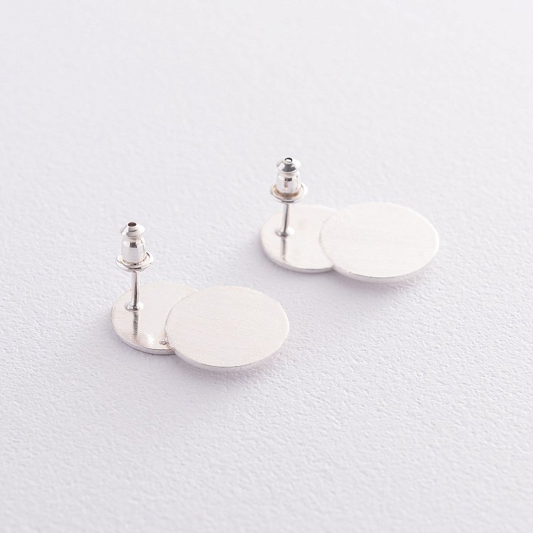 Срібні сережки - пусети "Кружечки" 122997 від ювелірного магазину Онікс - 5