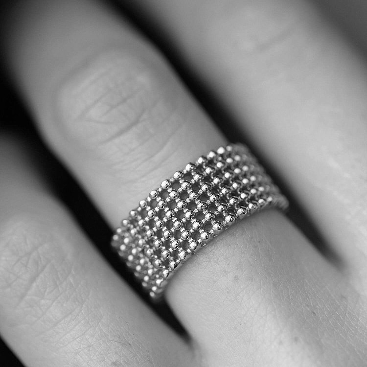 Кольцо "Рейчел" с шариками (белое золото) к07356 от ювелирного магазина Оникс - 6