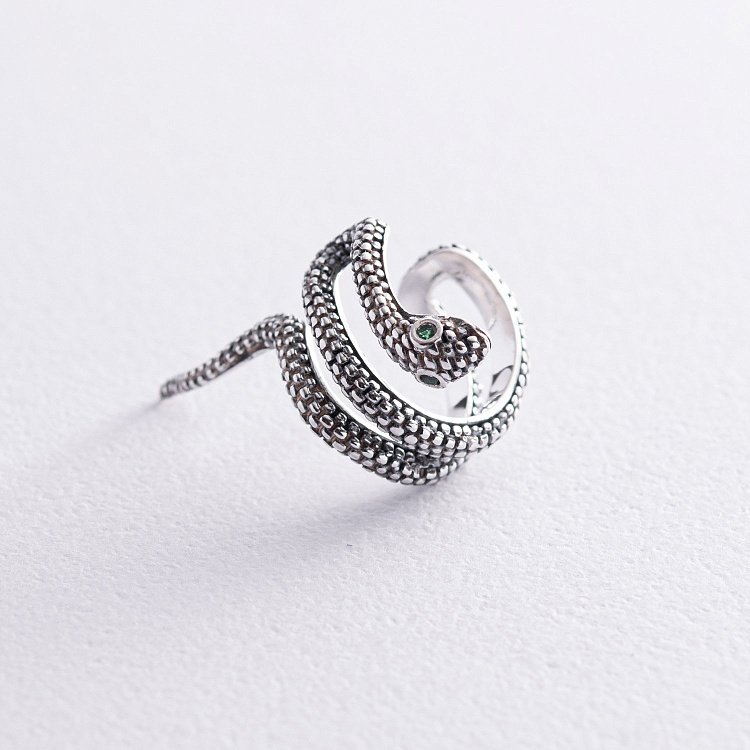 Срібна сережка - каффа "Змія" 123291 від ювелірного магазину Онікс - 1