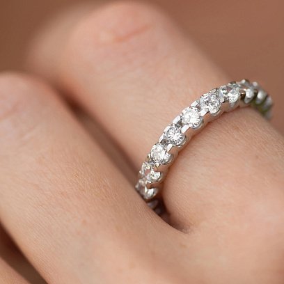 Срібна каблучка з доріжкою каменів (фіаніти) 1393 №5