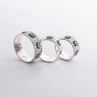 Срібна каблучка "Вишиванка" (фіаніти) 1113 №8