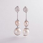 Золоті сережки з перлами і діамантами с854 от ювелирного магазина Оникс