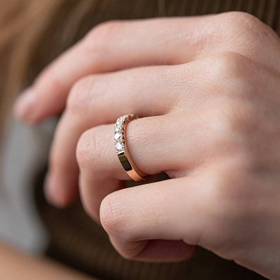 Кольцо в желтом золоте с бриллиантами кб0391ri №6