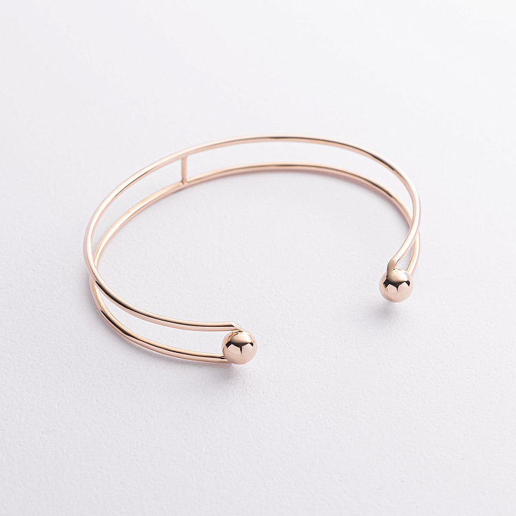 Жесткий браслет "Marlene" с шариками (желтое золото) б05603 от ювелирного магазина Оникс - 2