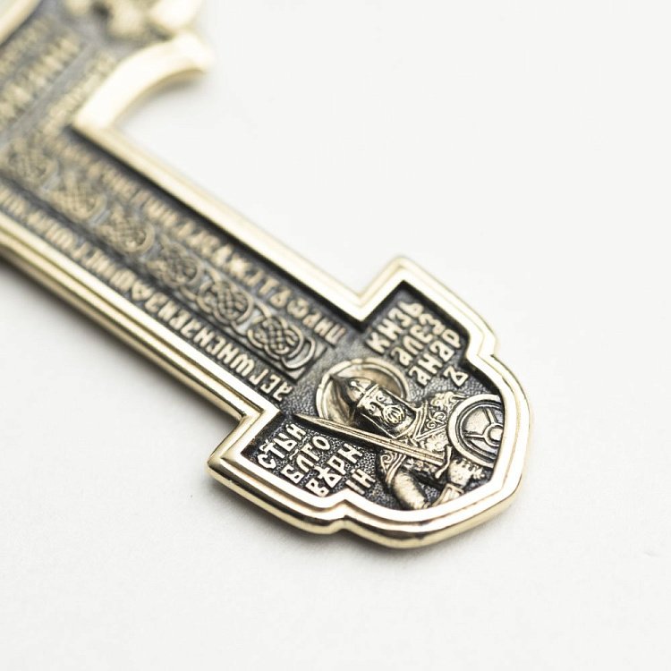 Золотой крест с чернением п03201 от ювелирного магазина Оникс - 7