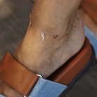 Браслет "Сердечки та хрестики" на ногу (червоне золото) б05125 от ювелирного магазина Оникс - 6