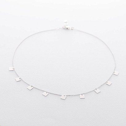 Золотое колье "Квадратики" кол01736 №4