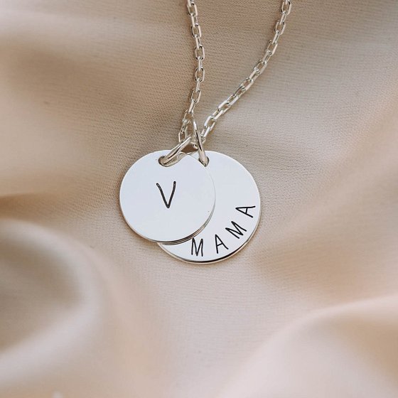 Двойной кулон "Мама и малыш" (метрика рождения) 132724dvam