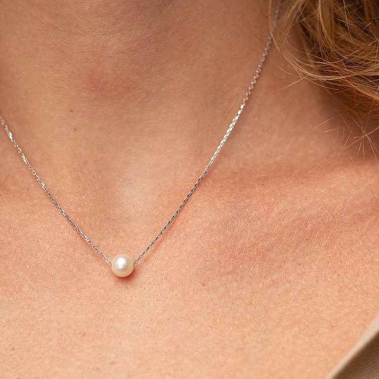 Колье "Жемчужина на цепочке" (белое золото) кол02289 от ювелирного магазина Оникс - 6