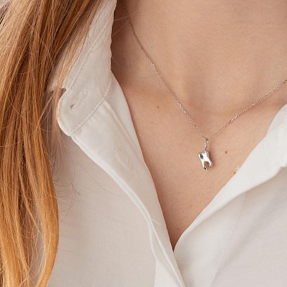 Золотий кулон "Зуб" з діамантом 110781121 №2