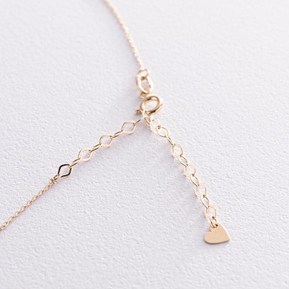 Колье с буквой "М" в желтом золоте кол01164М №7