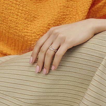 Каблучка "Ланцюжок" у білому золоті к07451 №12