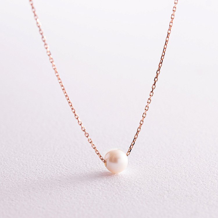 Колье "Жемчужина на цепочке" (красное золото) кол02290 от ювелирного магазина Оникс