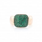 Золотое кольцо с зелеными фианитами к05030 от ювелирного магазина Оникс - 2