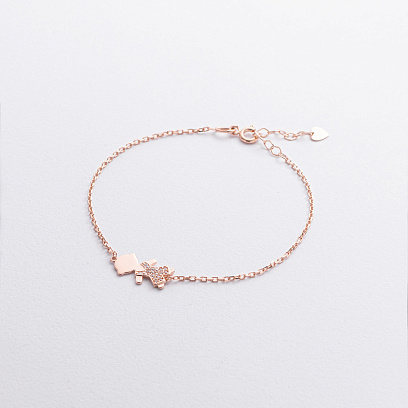 Золотой браслет "Мальчик" с фианитами б02546