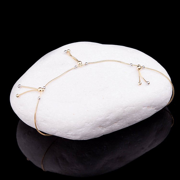 Золотий браслет на ногу з кульками б01806 від ювелірного магазину Онікс - 1