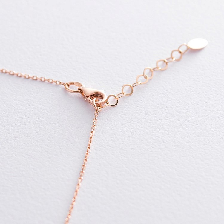 Кольє "Конюшина" в червоному золоті (фіаніти) кол01667 від ювелірного магазину Онікс - 2